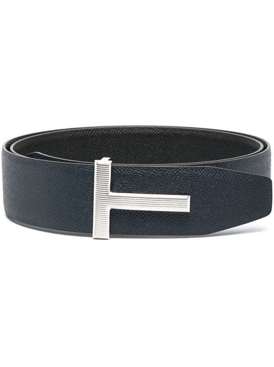 Logo-Buckle Leather Belt