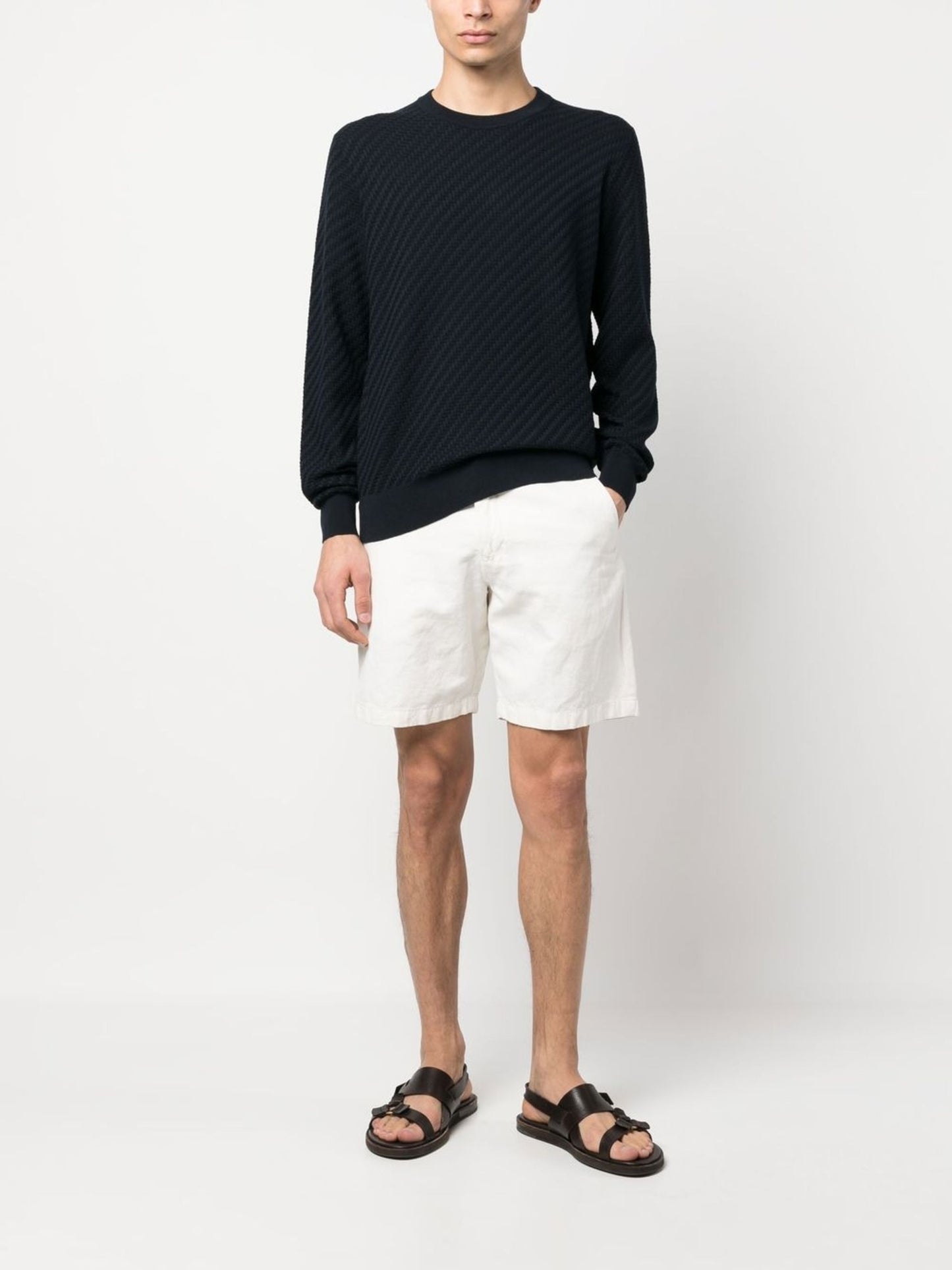 Crew-Neck Cotton-Silk Jumper