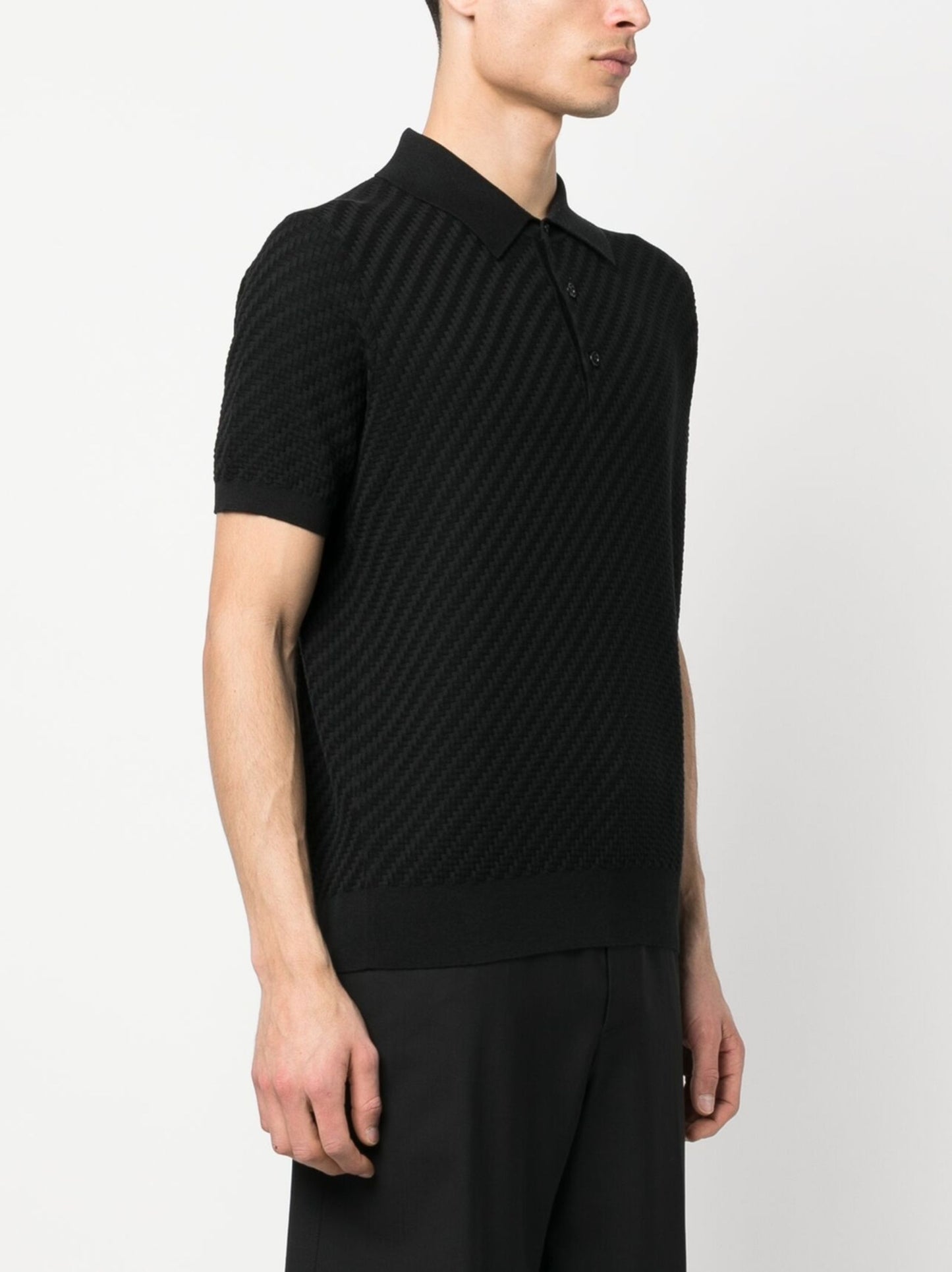 Waffle-Knit Polo Shirt