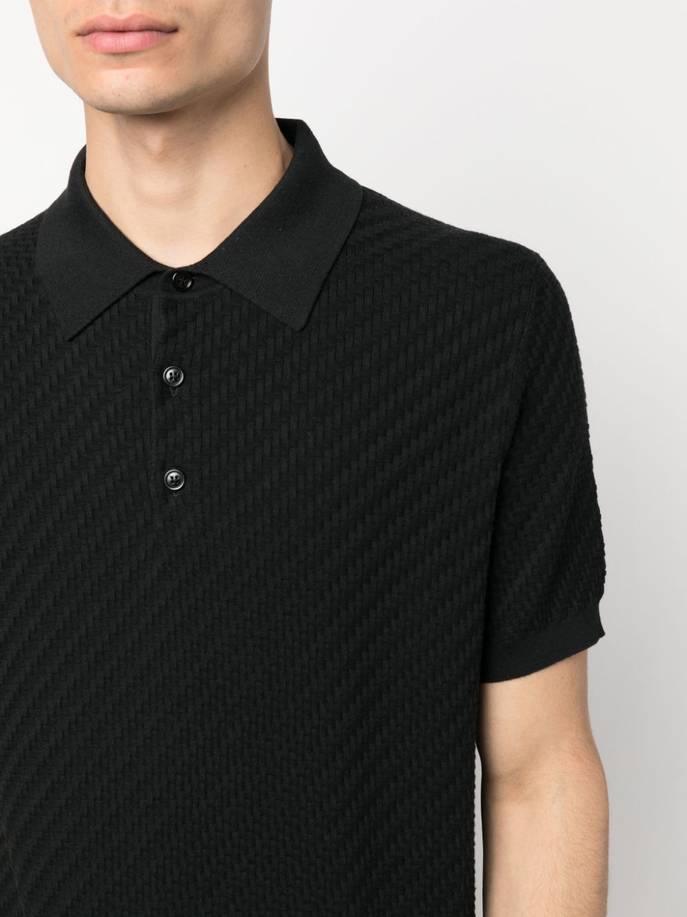 Waffle-Knit Polo Shirt