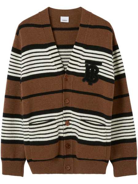Striped Wool-Blend Cardigan