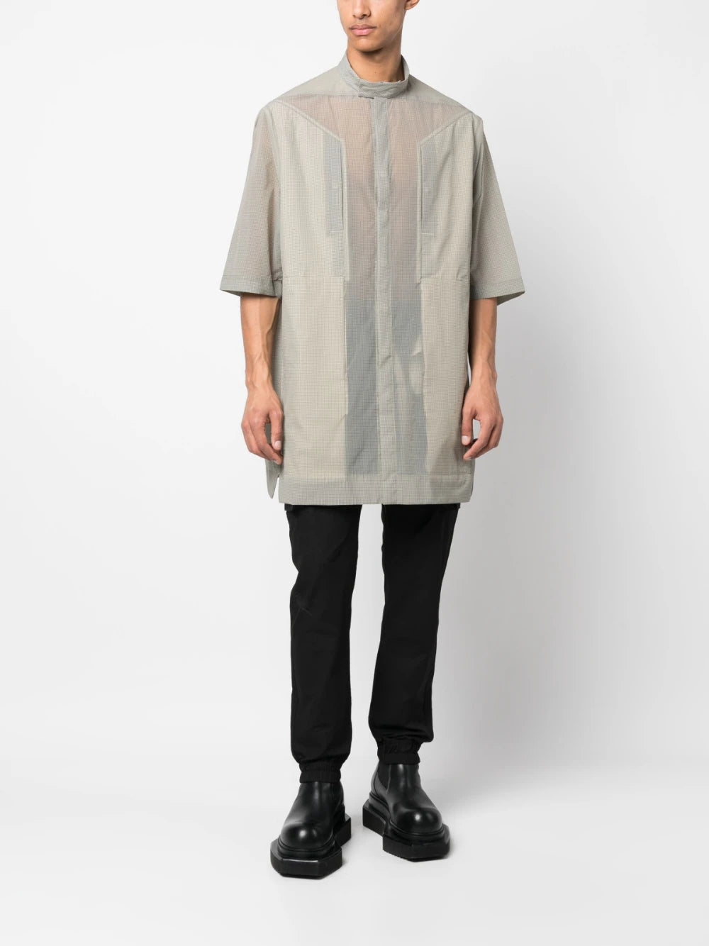 Semi-Sheer Short-Sleeve Shirt