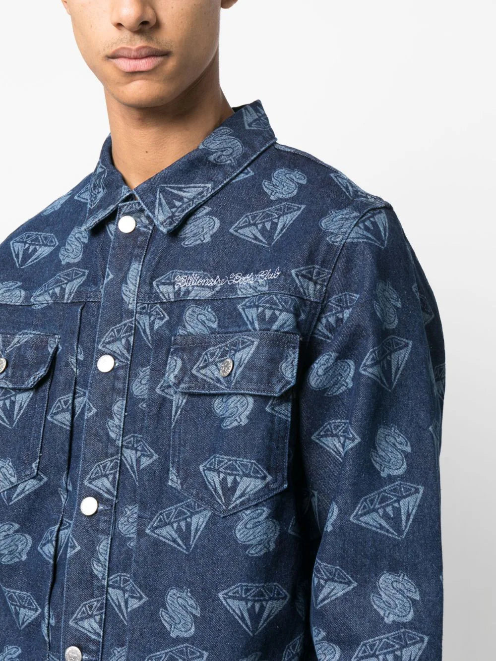 Graphic-Print Denim Jacket