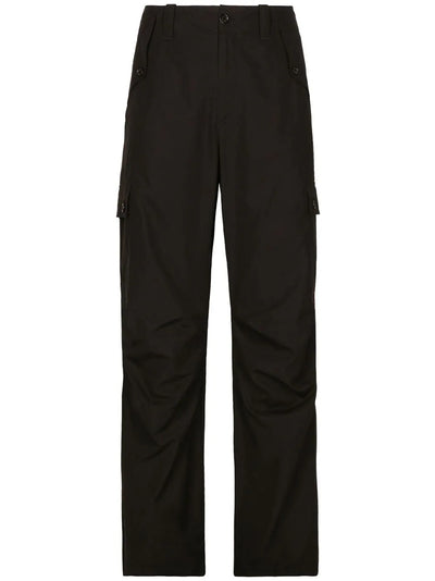 Cargo-Pocket Logo-Plaque Cotton Trousers