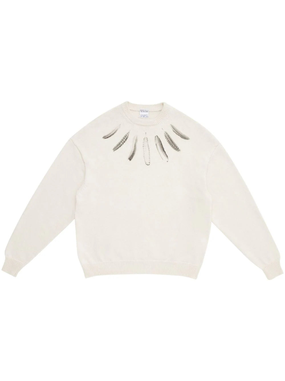 Feather-Print Crew-Neck Jumper