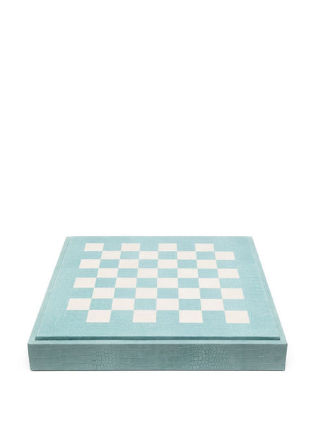 Embossed Crocodile Leather Chess Set Box