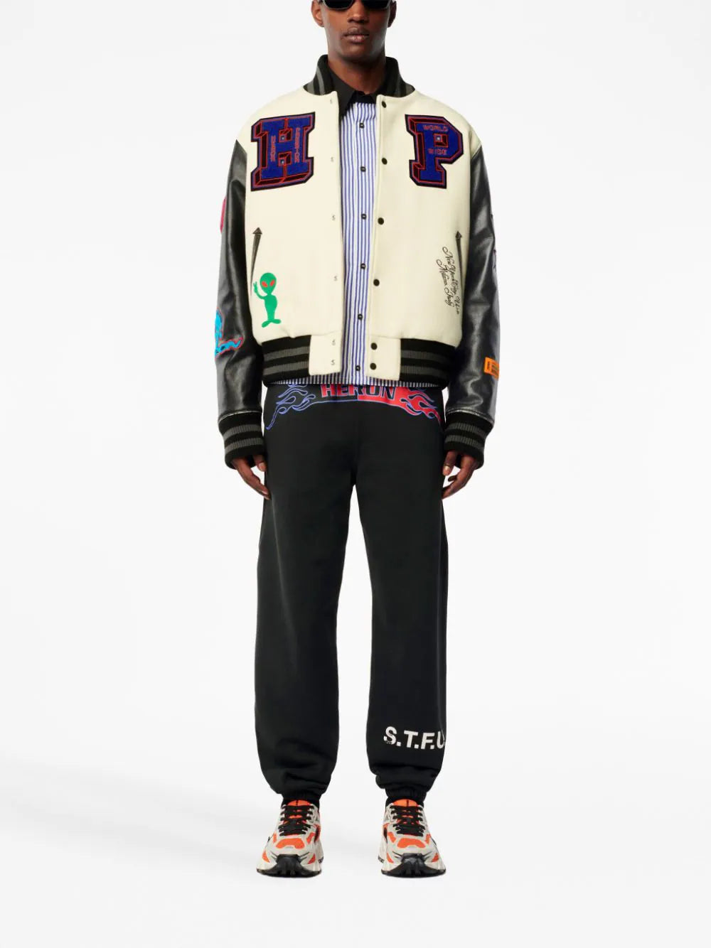 Varsity-Patches Bomber Jacket