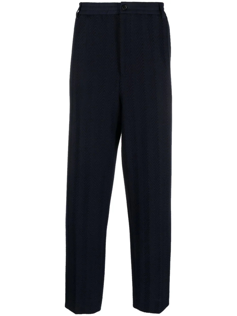 Chevron-Knit Straight-Leg Trousers