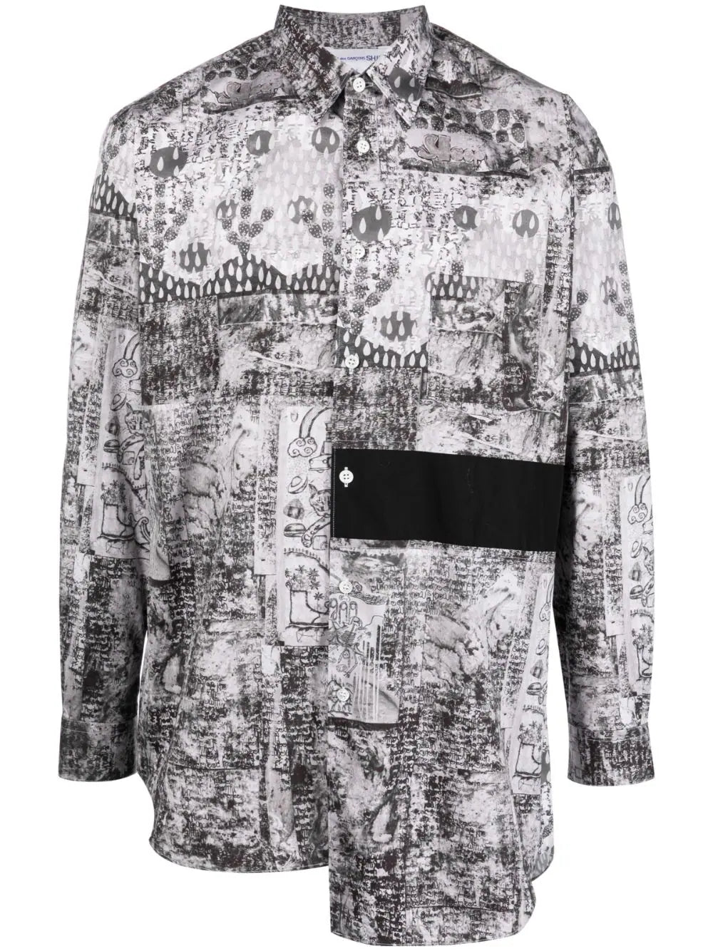 Graphic-Print Asymmetric Shirt