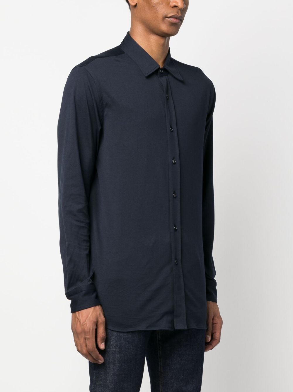 Spread-Collar Cotton Shirt