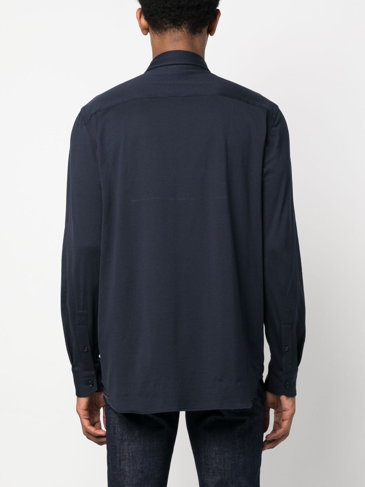 Spread-Collar Cotton Shirt