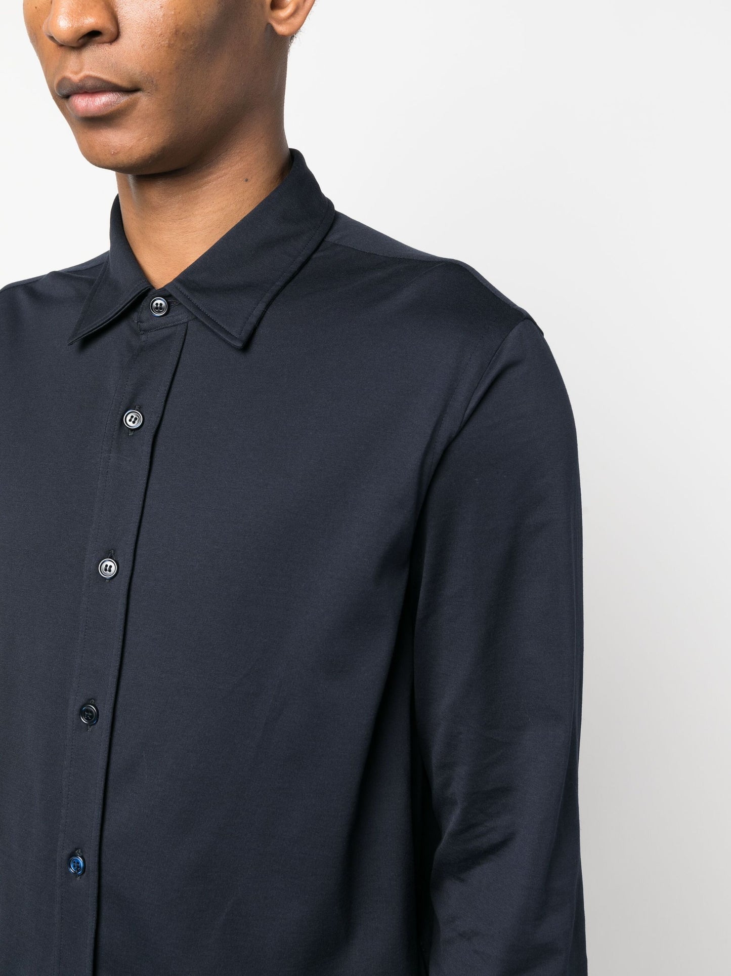 Spread-Collar Cotton Shirt