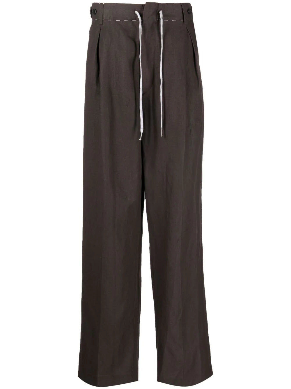 Drawstring Straight-Leg Trousers