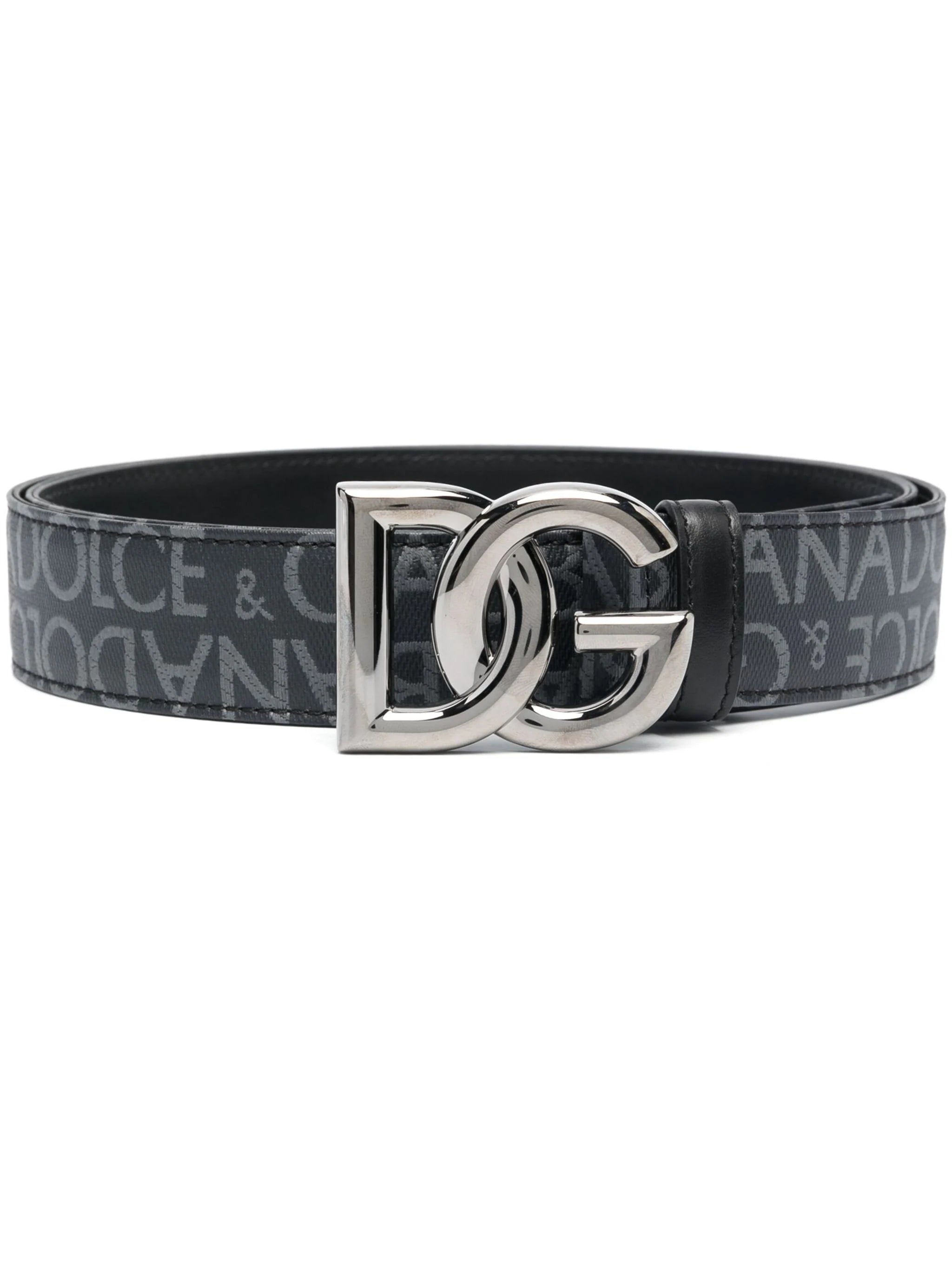 Logo-Buckle Leather Belt