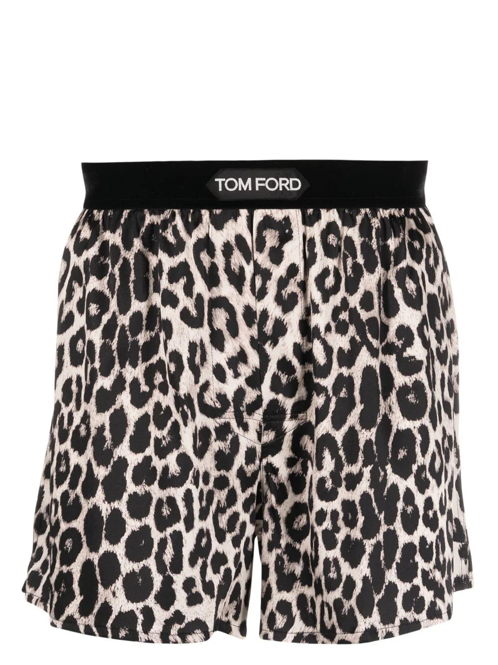 Leopard-Print Silk Boxer