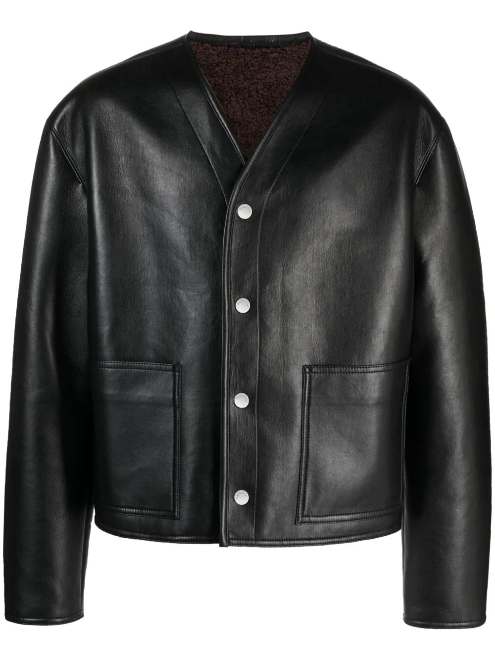 Faux-Leather Bomber Jacket