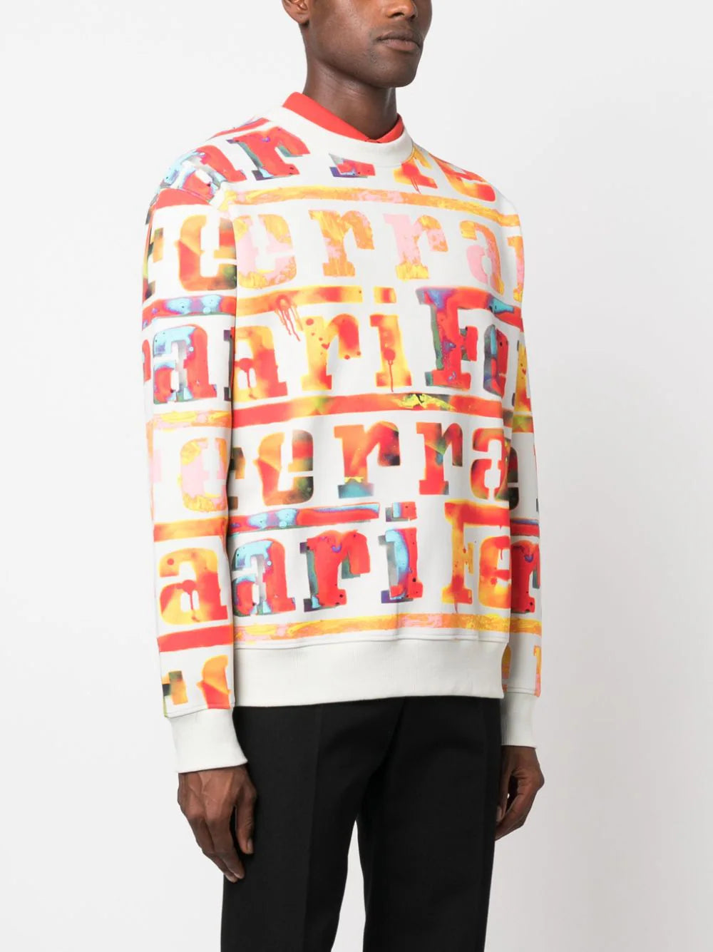 Graffiti Logo-Pattern Sweatshirt