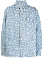 Star-Pattern Cotton Denim Shirt