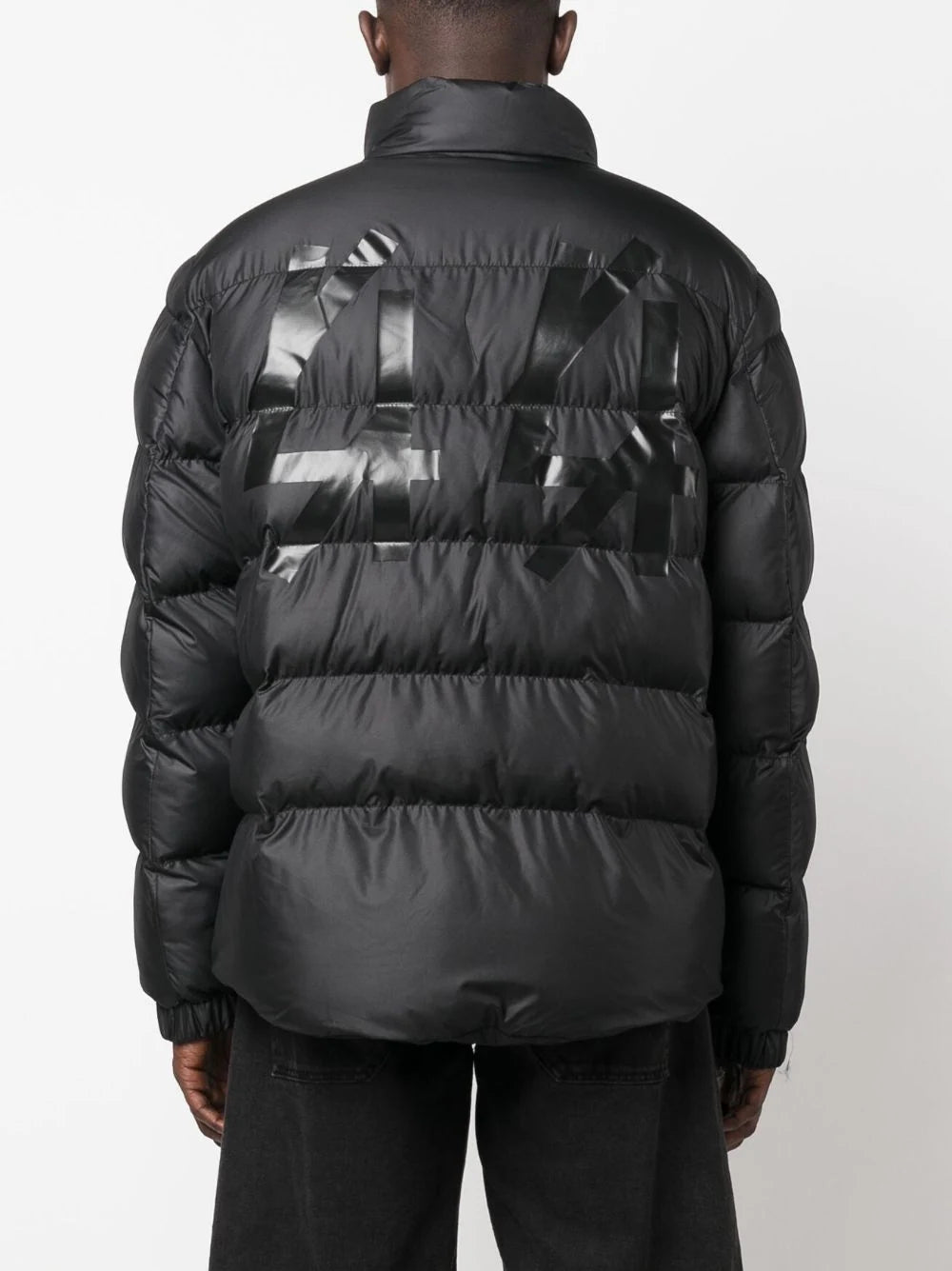 Logo-Flocked Padded Puffer Jacket