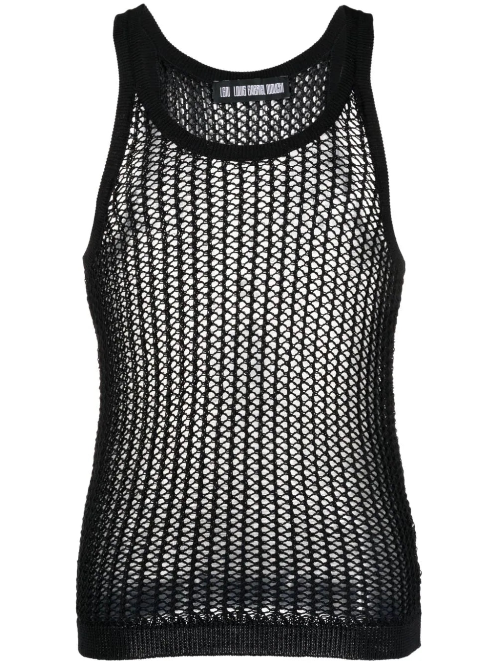 Open-Knit U-Neck Tank Top