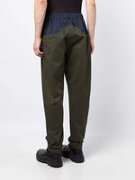 Colour-Block-Detail Tapered Trousers