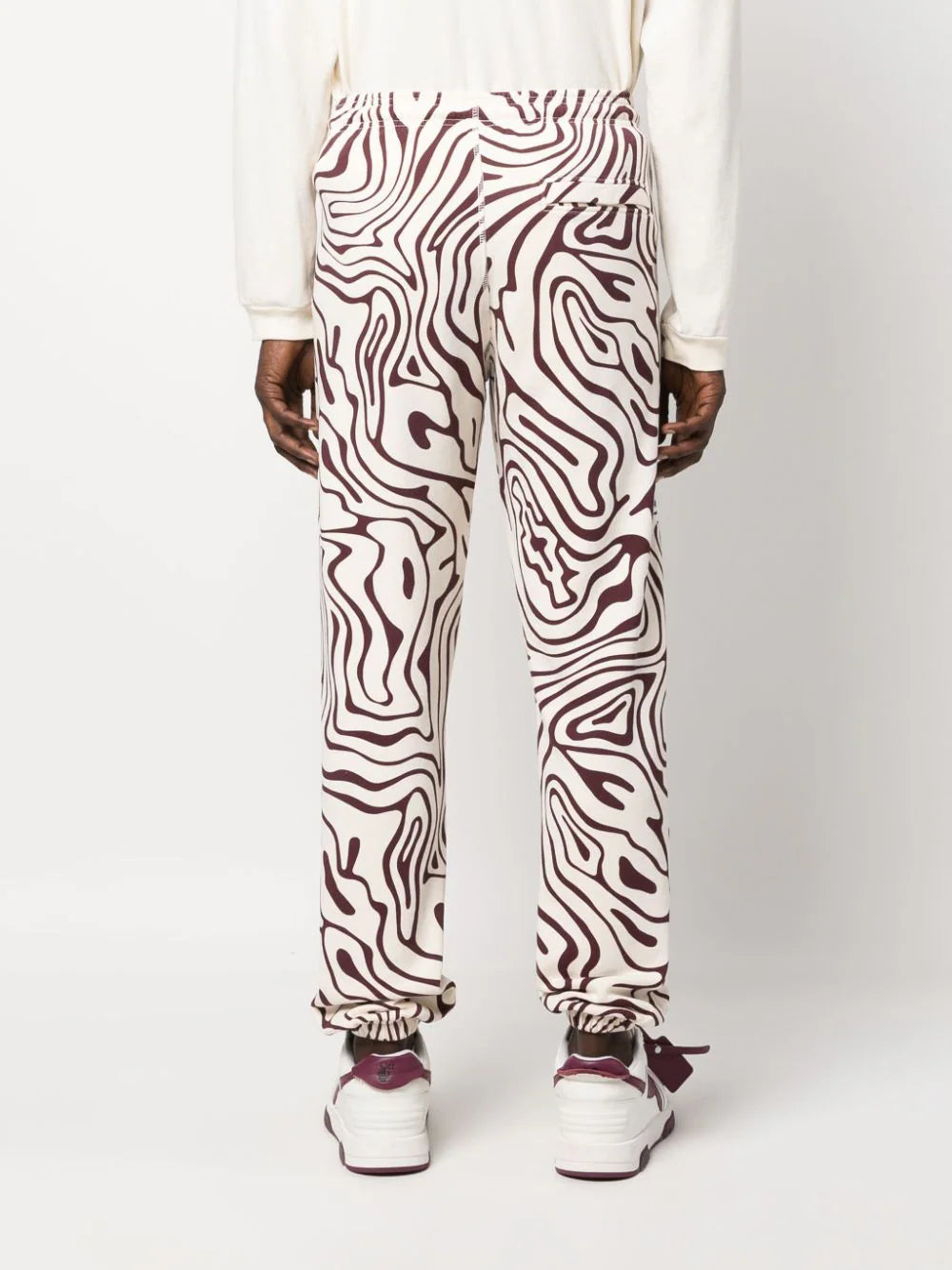 Swirl-Print Cotton Track Pants