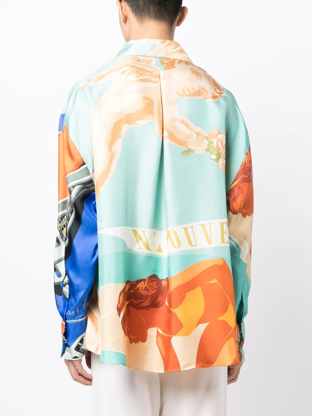 Abstract-Print Panelled Shirt