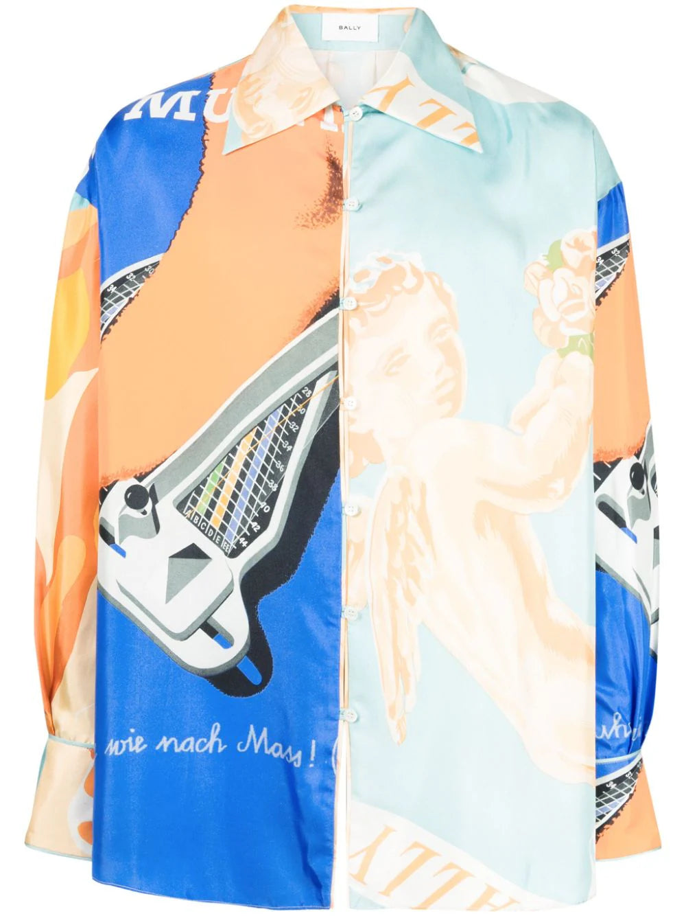 Abstract-Print Panelled Shirt