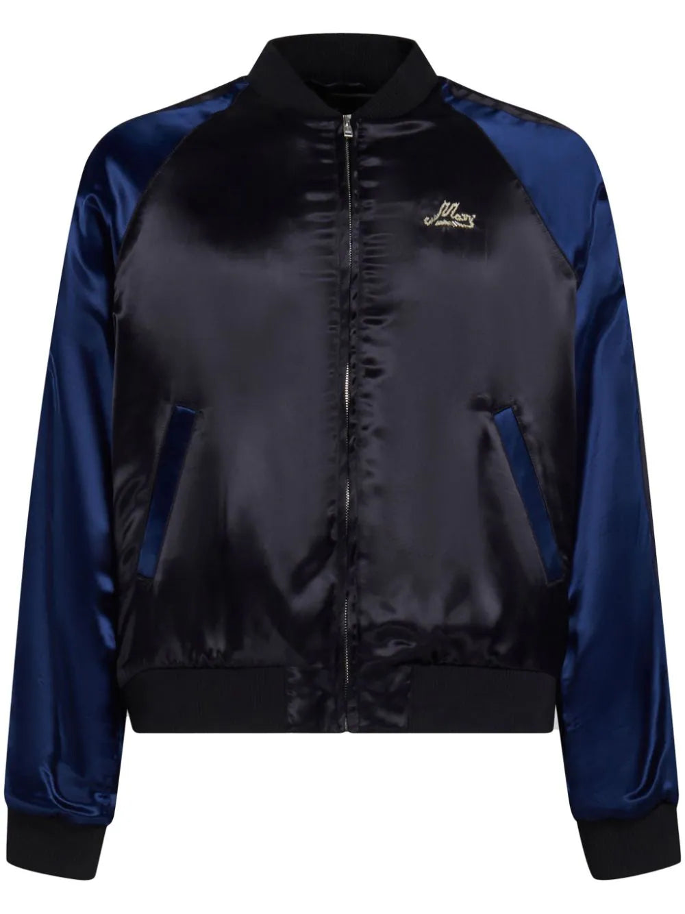 Logo-Embroidered Satin Bomber Jacket