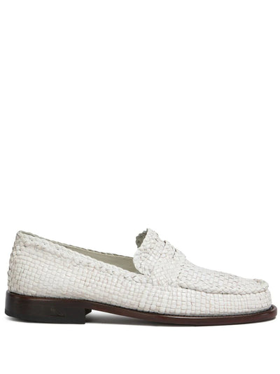 Interwoven-Design Leather Loafers