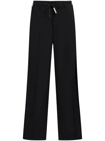 Satin-Stripe Trim Trousers