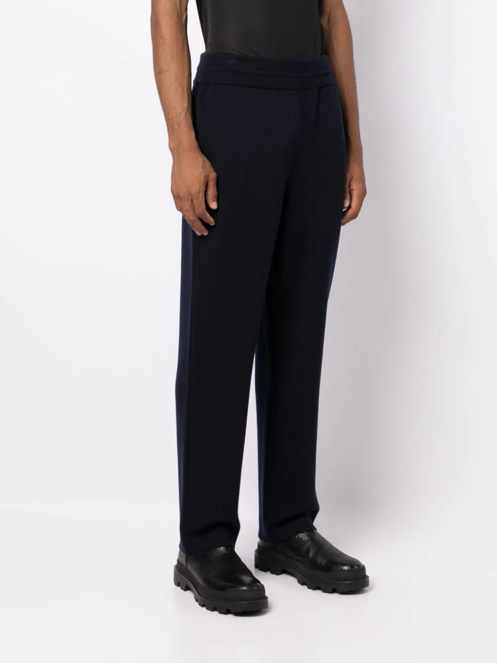 Straight-Leg Wool-Blend Track Pants