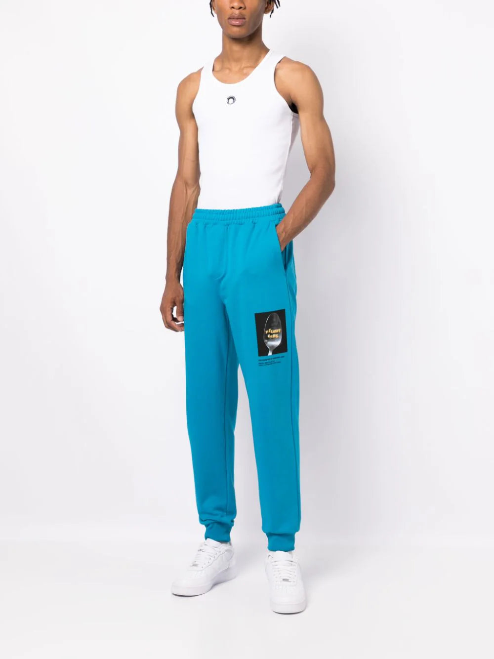 Photographic-Print Cotton Track Pants