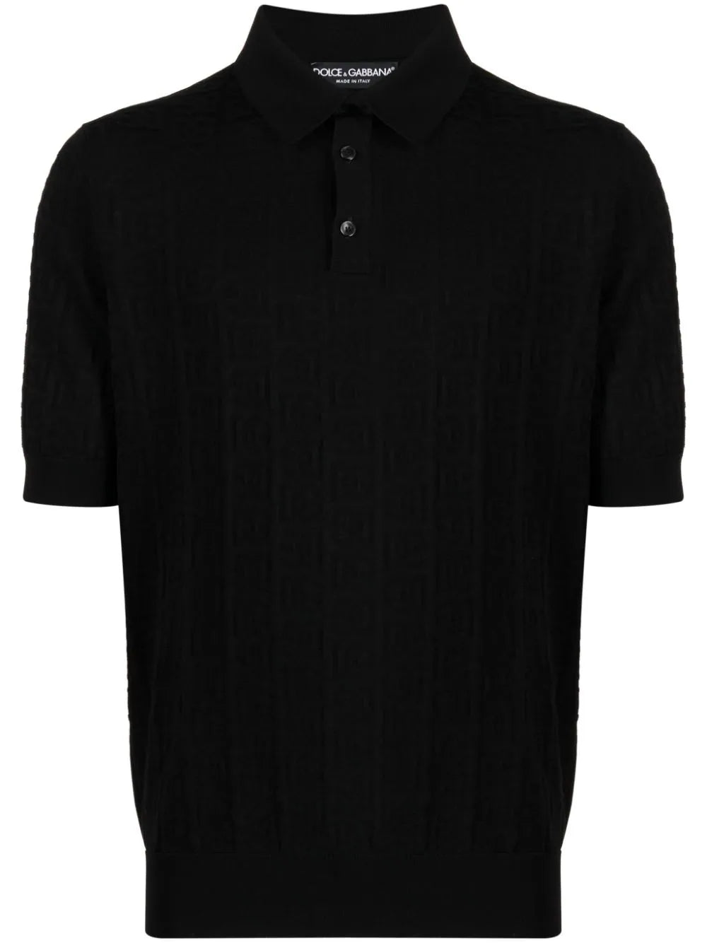 Monogram-Jacquard Silk Polo Shirt