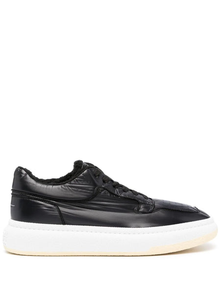 Shearling-Lining Patent Leather Sneakers