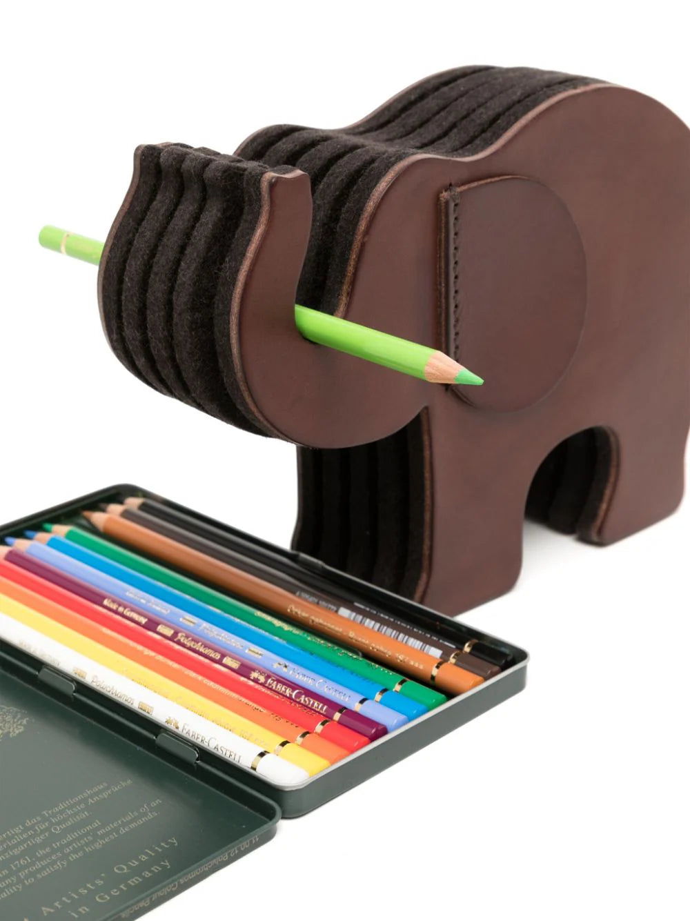 Medium Elephant Leather Pen Holder