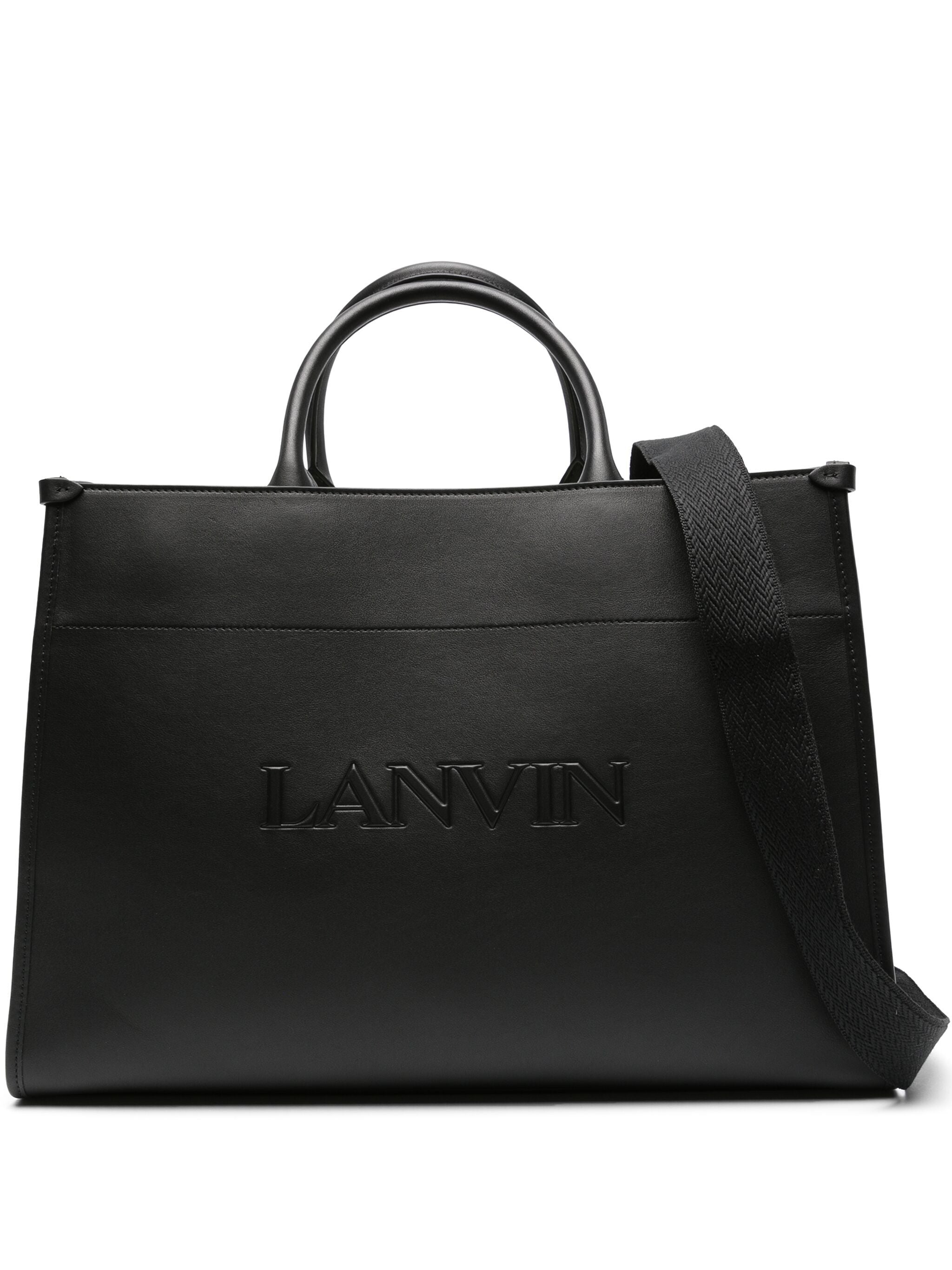 Logo-Embossed Leather Tote Bag