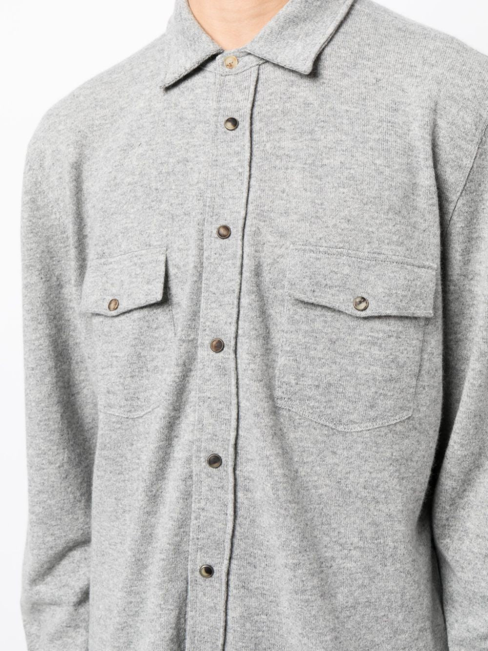 Spread-Collar Wool-Blend Cardigan