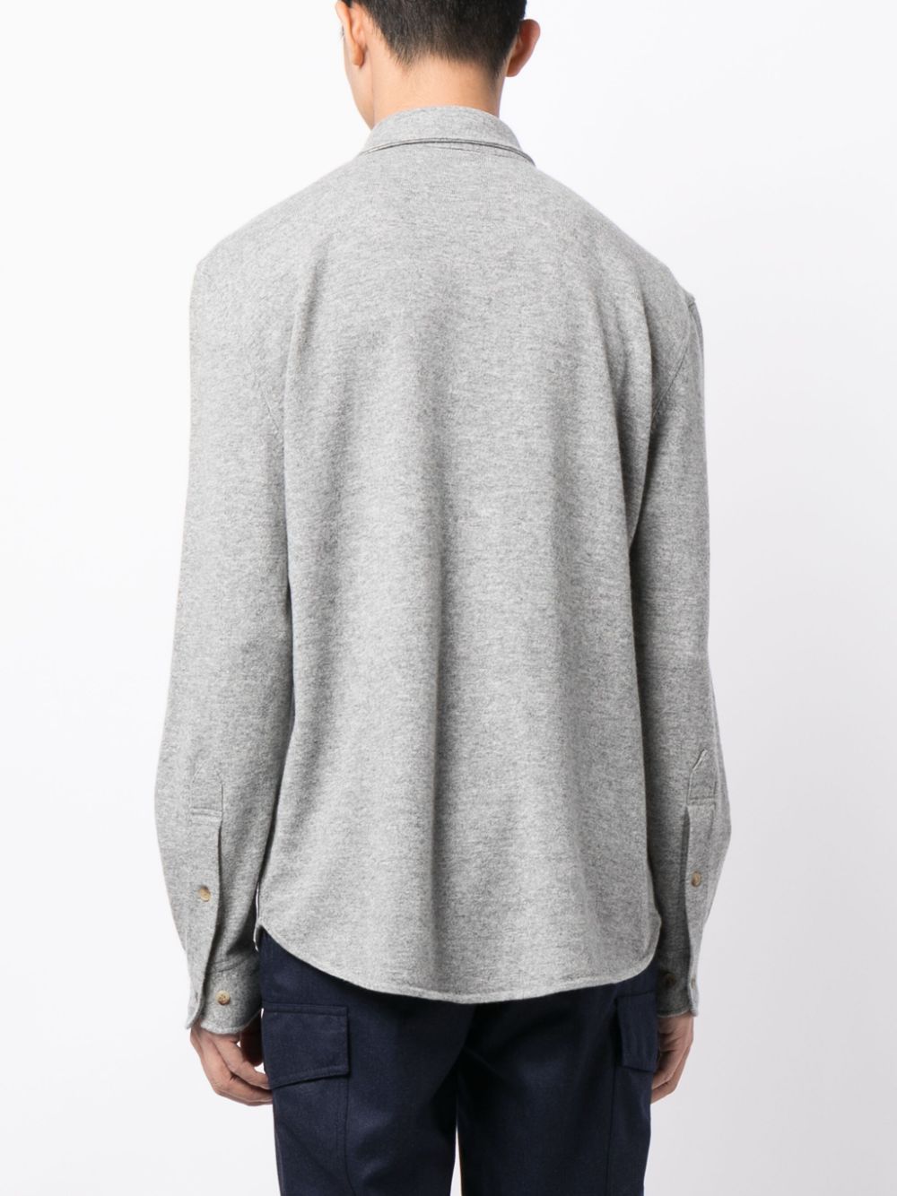 Spread-Collar Wool-Blend Cardigan