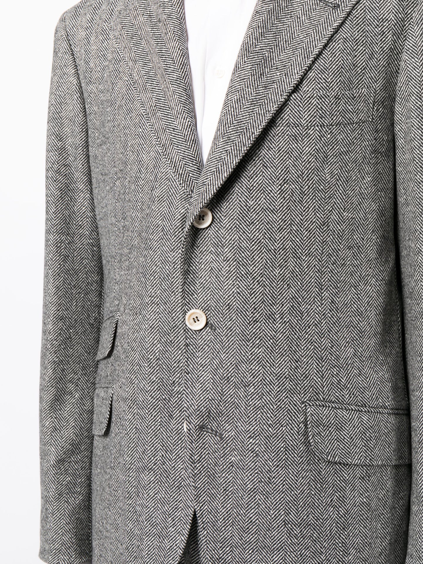 Wool-Blend Herringbone Two-Piece Suit