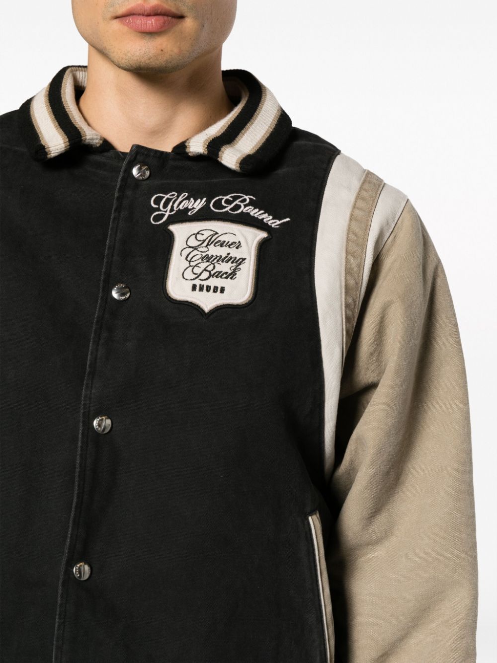 Logo-Embroidered Canvas Bomber Jacket