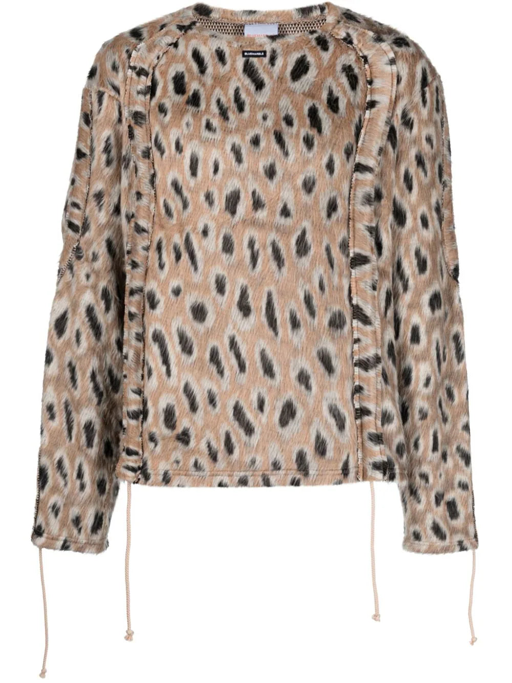 Leopard-Print Brushed-Finish Jumper