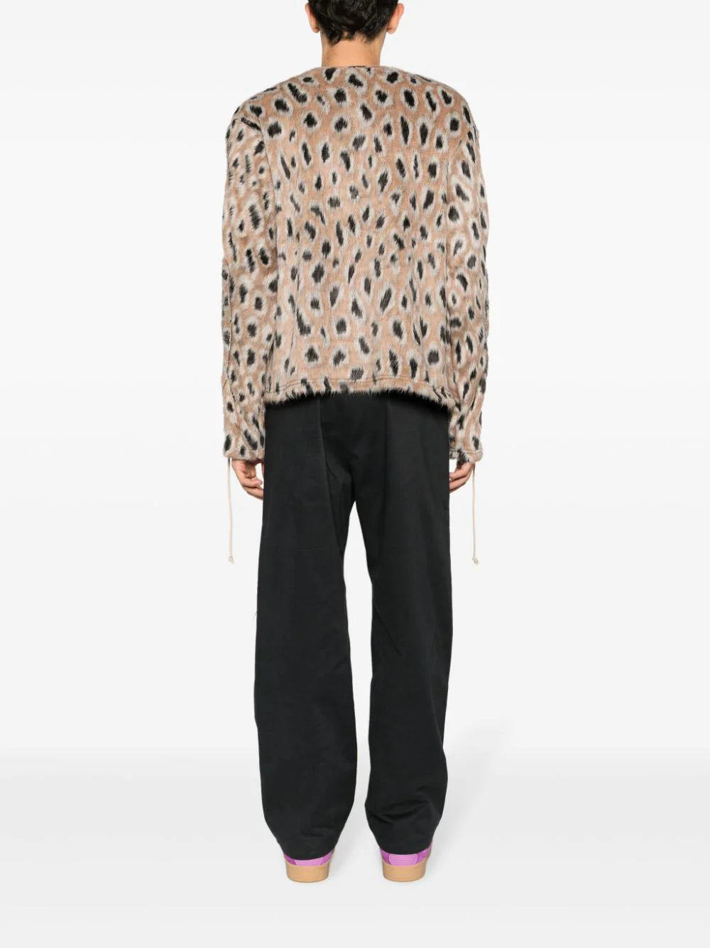 Leopard-Print Brushed-Finish Jumper