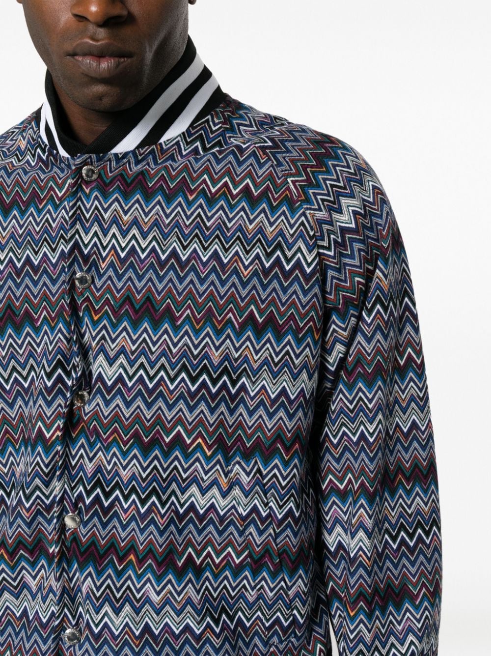 Zigzag-Print Bomber Jacket