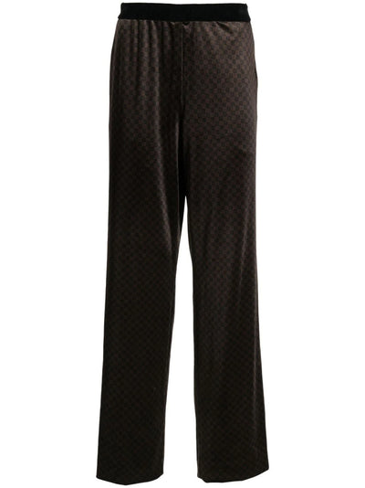 Monogram-Jacquard Straight-Leg Trousers