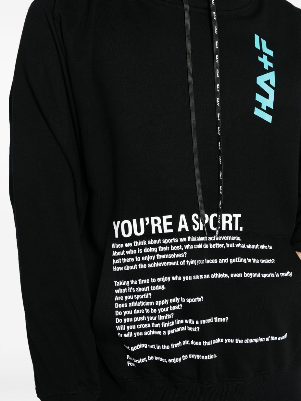 Text-Print Cotton Hoodie