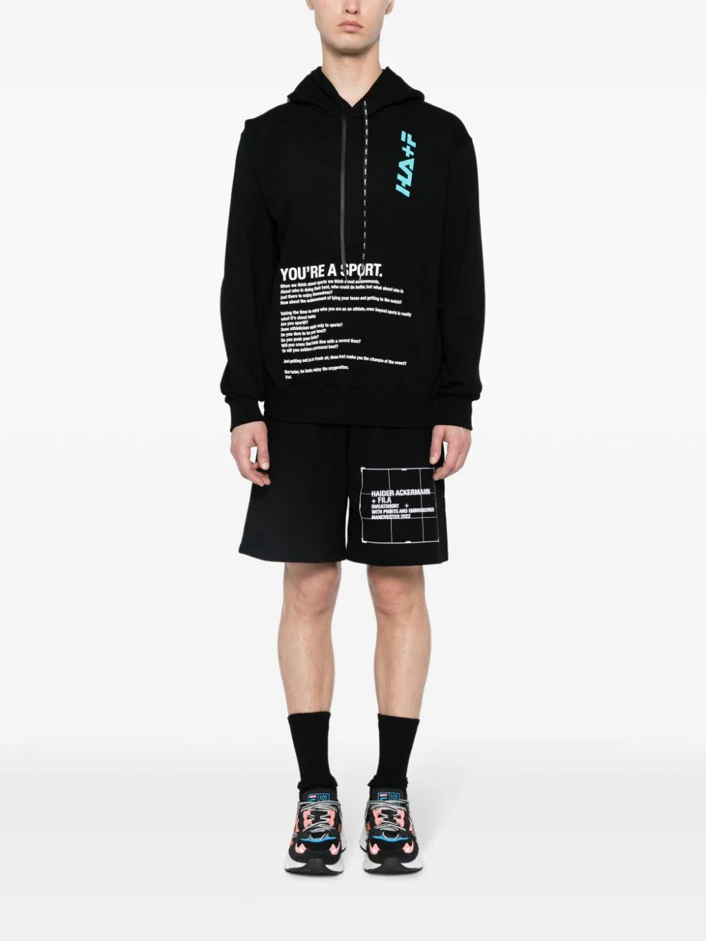 Text-Print Cotton Hoodie