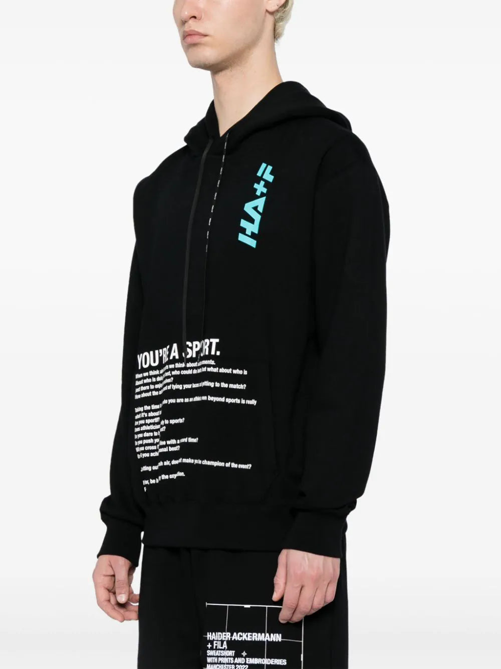 Text-Print Cotton Hoodie