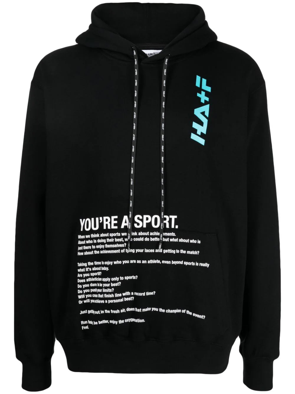 Text-Print Cotton Hoodie