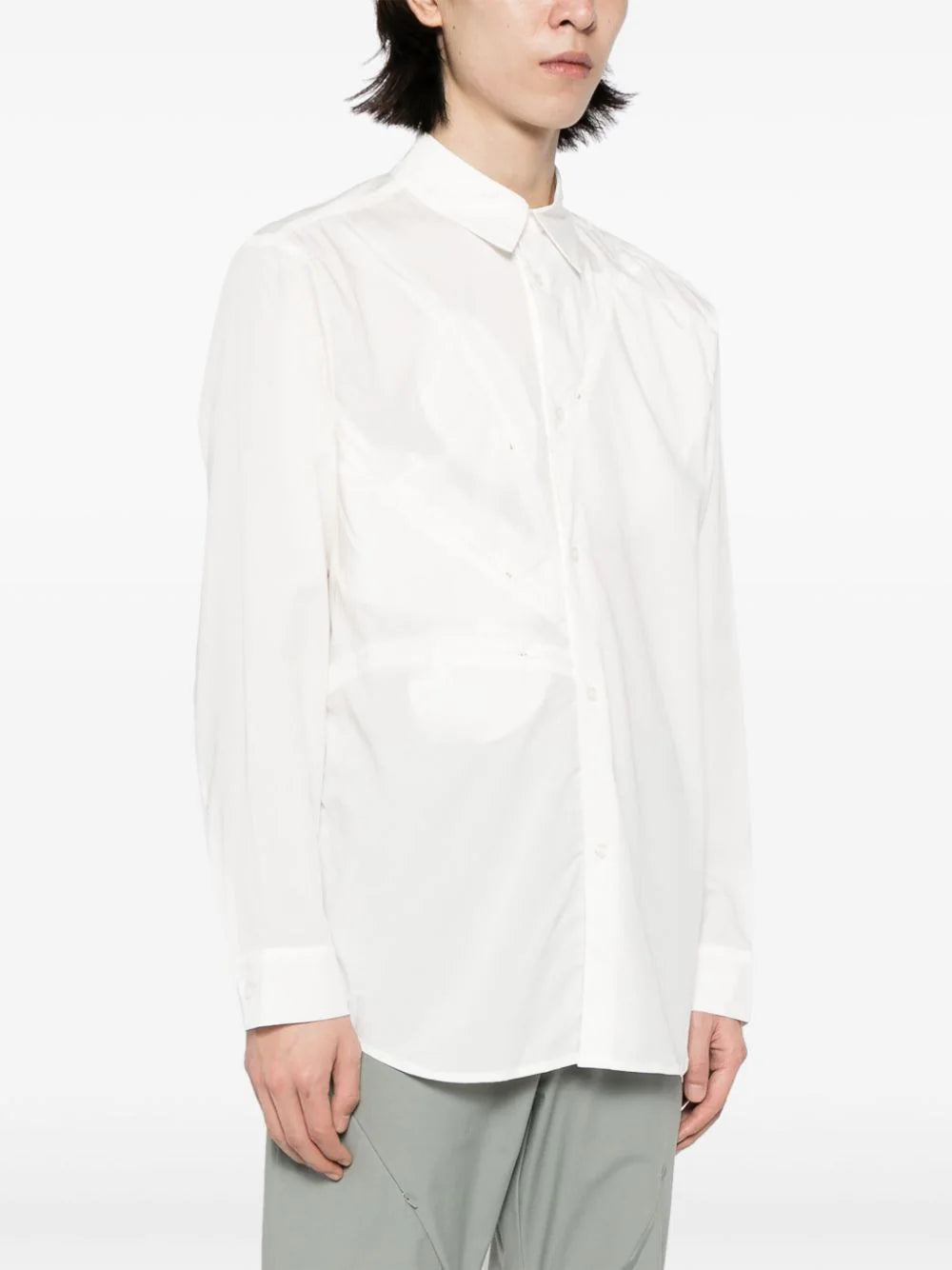 Zip-Detail Long-Sleeve Shirt